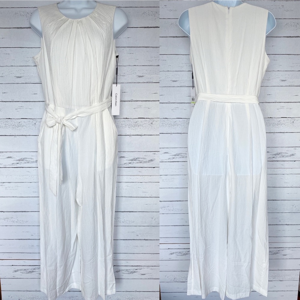 Calvin Klein Cream White Sleeveless Jumpsuit